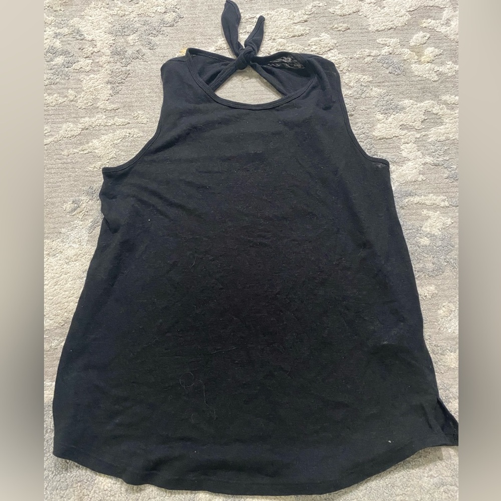 Old Navy Size S Tall Black Top/tee/t-shirt/blouse/bow/sleeveless EUC